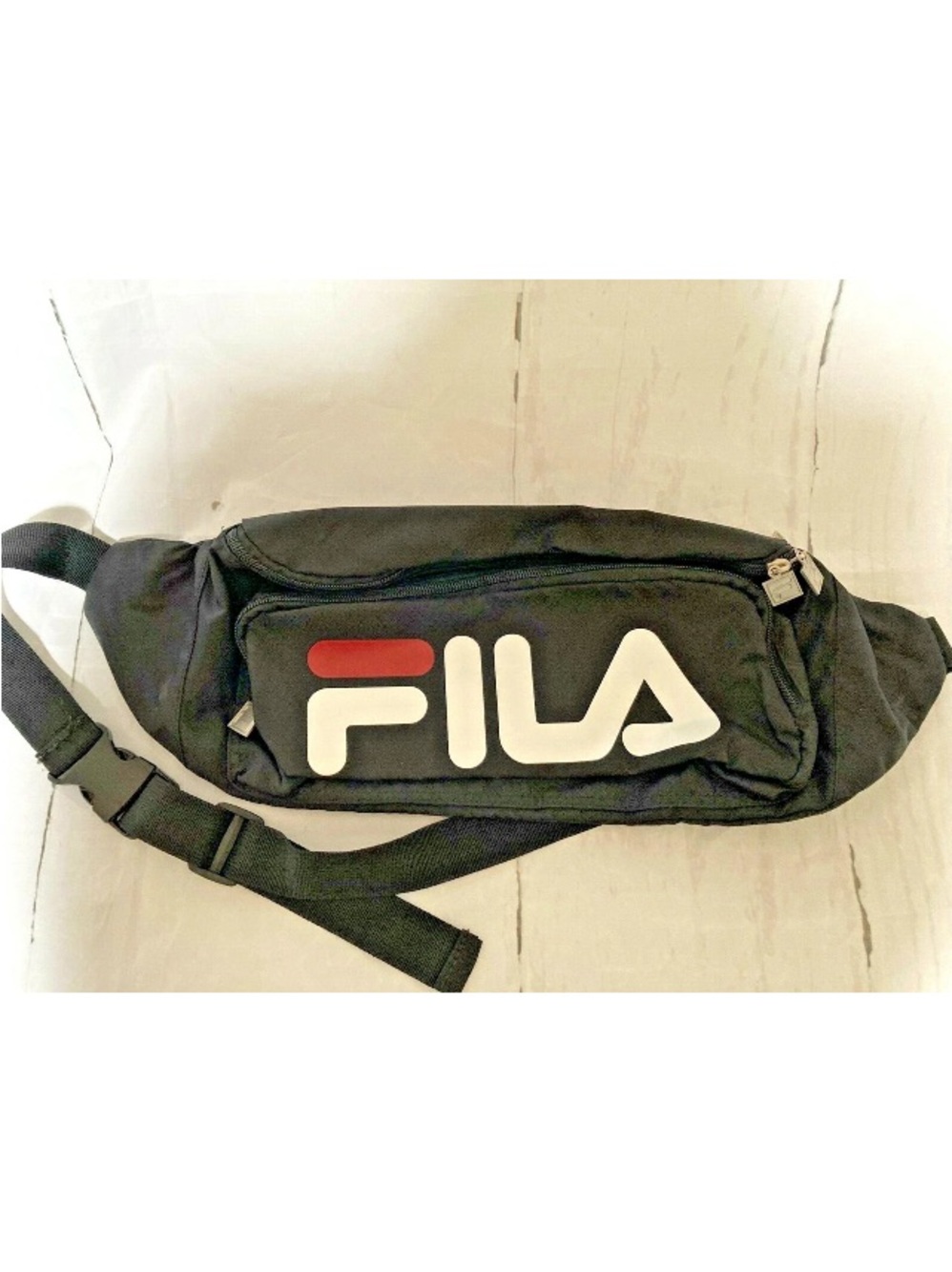 FILA BELLY BAG Large 19" w 3 Zipper Closure Compartments Adjustable Clip Strap